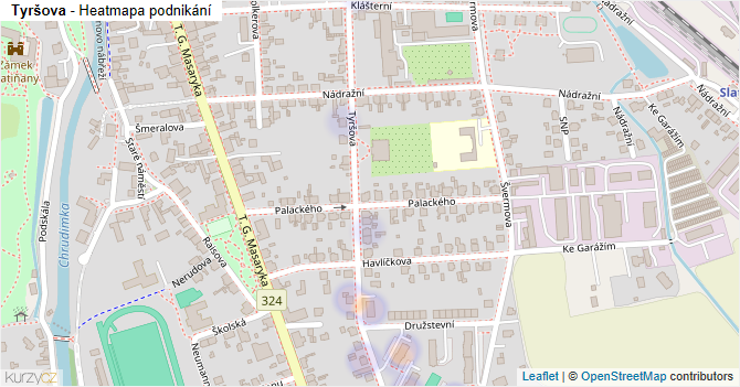 Tyršova - mapa podnikání