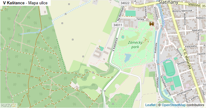 V Kaštance - mapa ulice