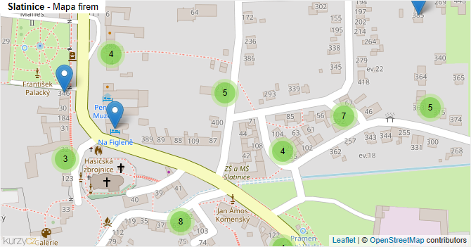 Slatinice - mapa firem