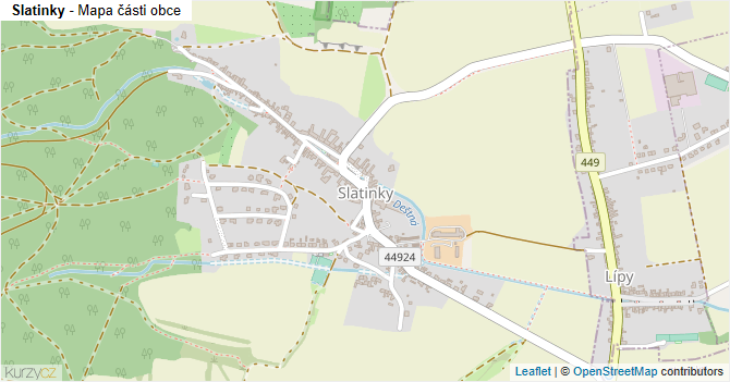 Slatinky - mapa části obce