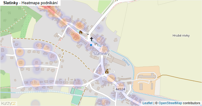 Slatinky - mapa podnikání
