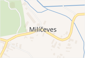 Milíčeves v obci Slatiny - mapa části obce