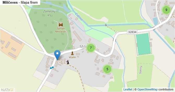 Milíčeves - mapa firem