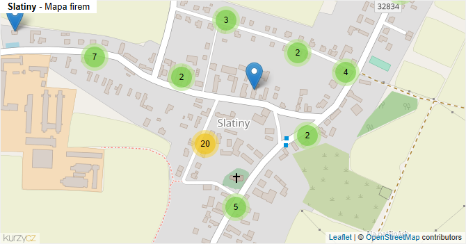 Slatiny - mapa firem