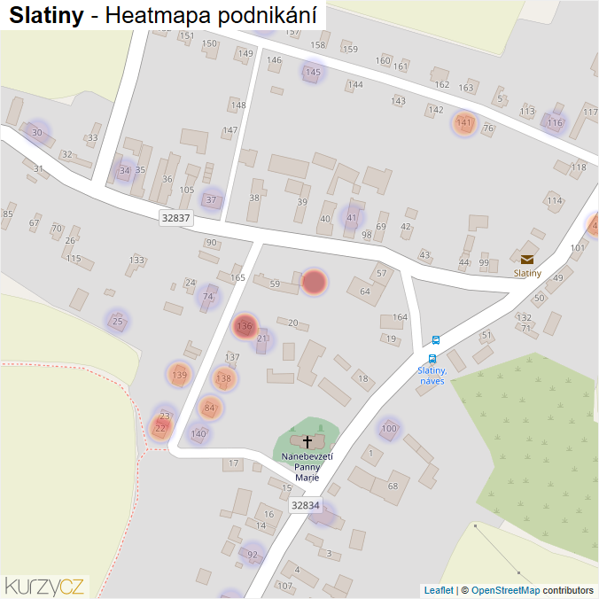 Mapa Slatiny - Firmy v části obce.