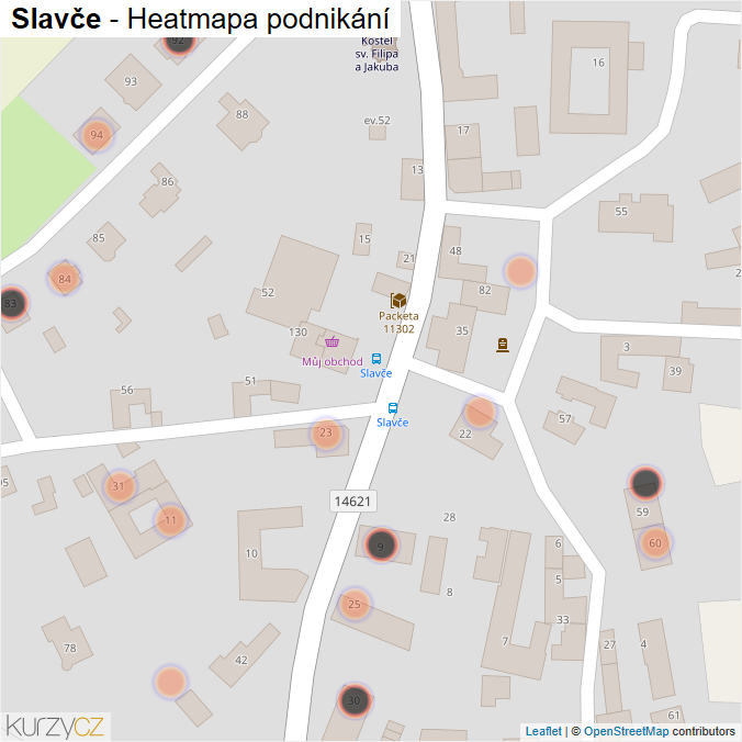 Mapa Slavče - Firmy v obci.