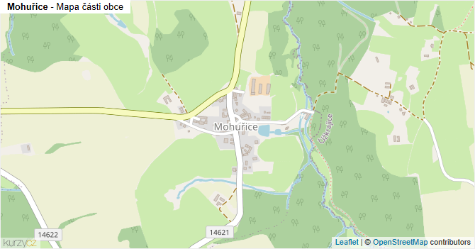 Mohuřice - mapa části obce