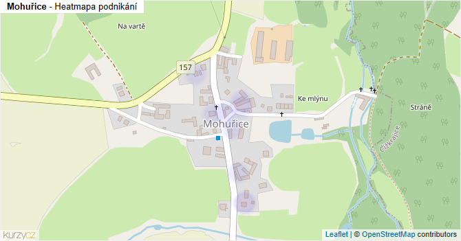 Mohuřice - mapa podnikání