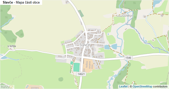 Slavče - mapa části obce