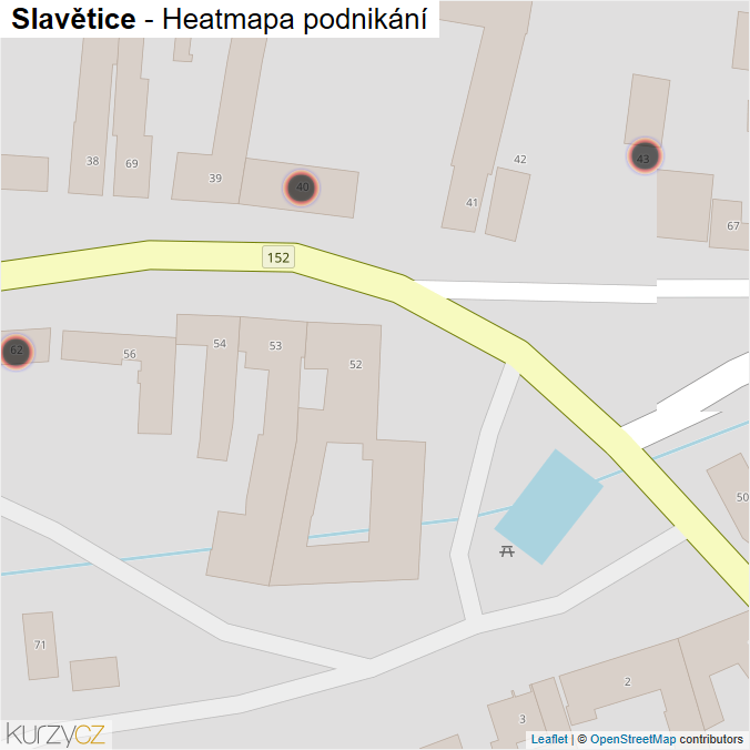 Mapa Slavětice - Firmy v obci.