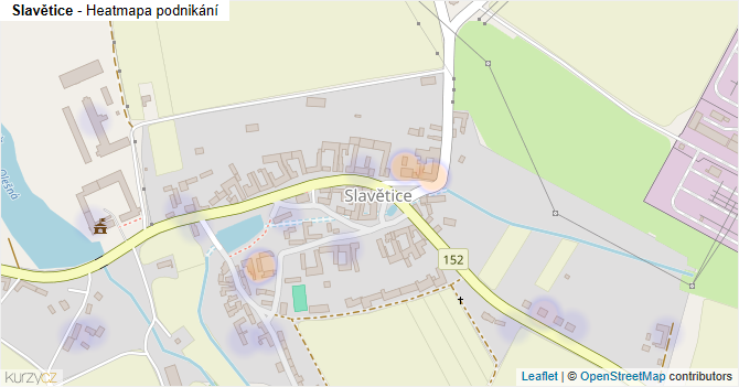 Slavětice - mapa podnikání