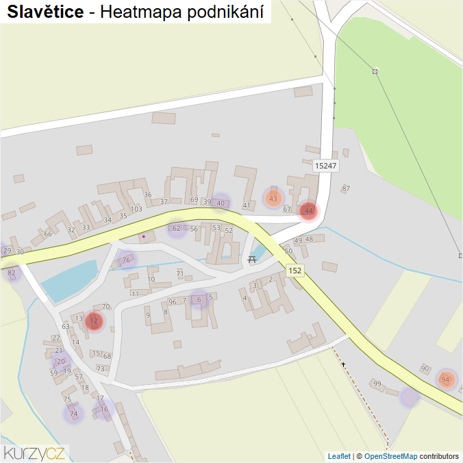 Mapa Slavětice - Firmy v části obce.