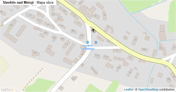 Slavětín nad Metují - mapa obce