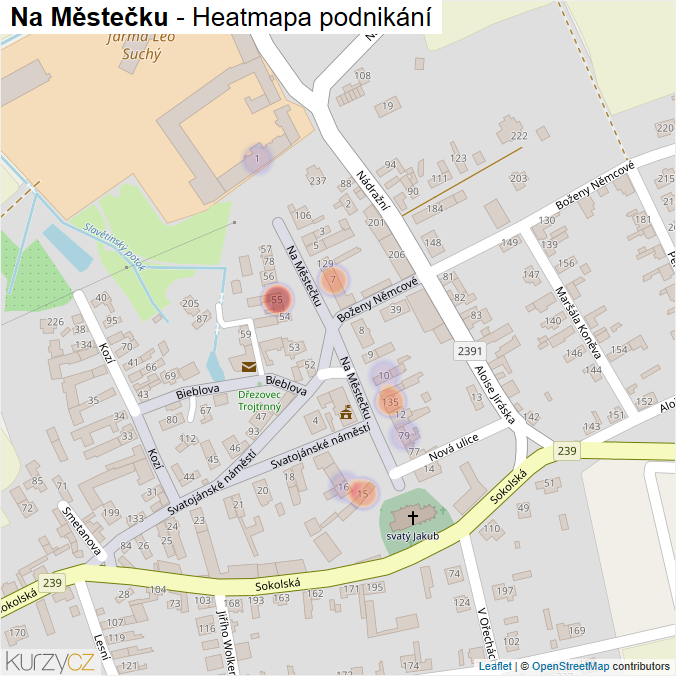 Mapa Na Městečku - Firmy v ulici.