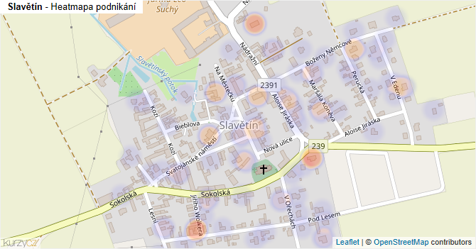 Slavětín - mapa podnikání