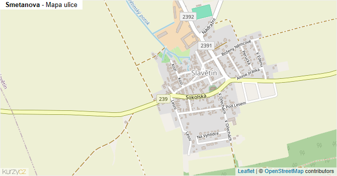 Smetanova - mapa ulice