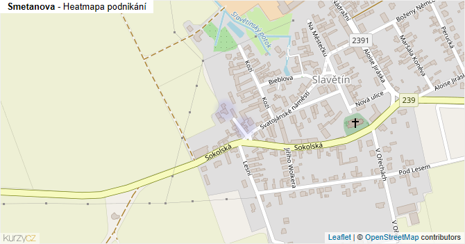 Smetanova - mapa podnikání