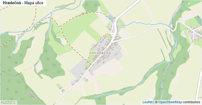 Hradečná - mapa ulice