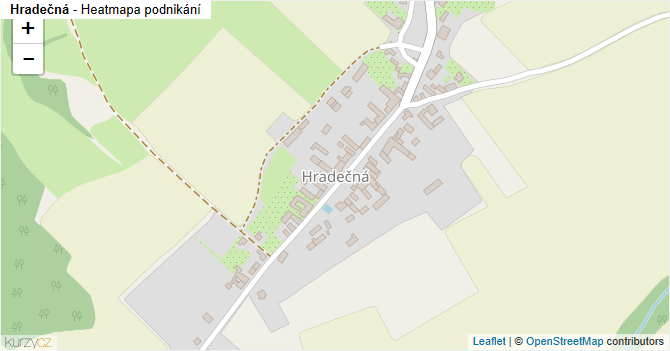Hradečná - mapa podnikání