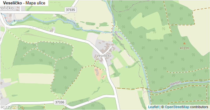 Veselíčko - mapa ulice