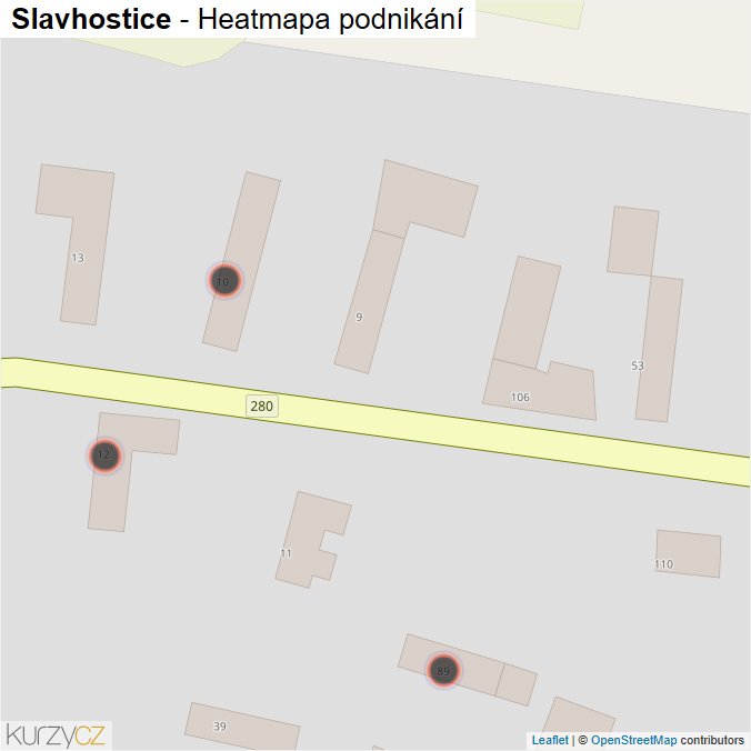 Mapa Slavhostice - Firmy v obci.