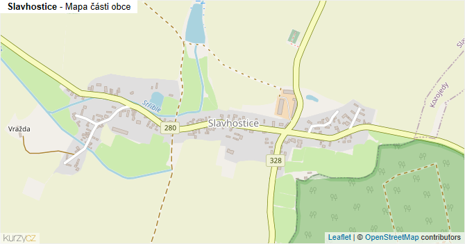 Slavhostice - mapa části obce