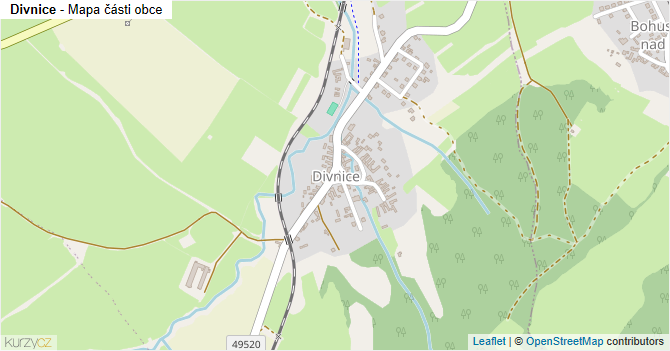 Divnice - mapa části obce