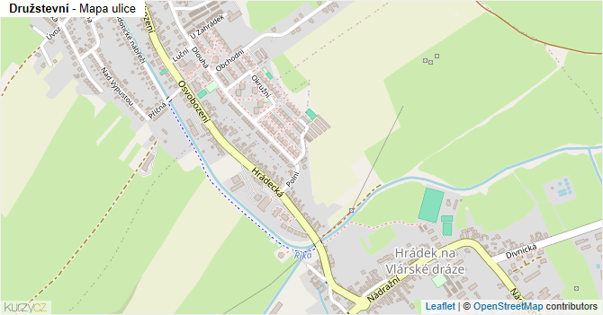 Družstevní - mapa ulice