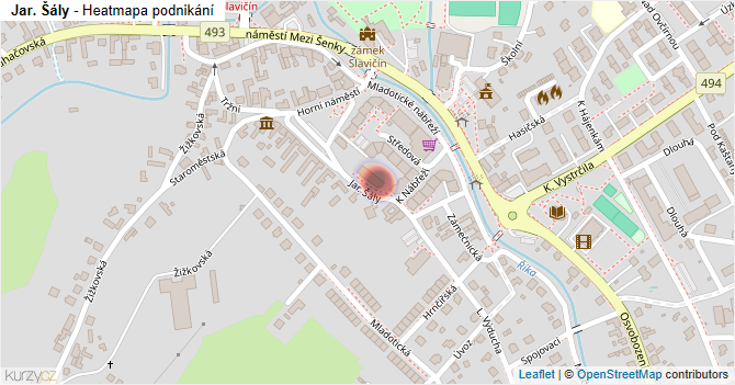 Jar. Šály - mapa podnikání