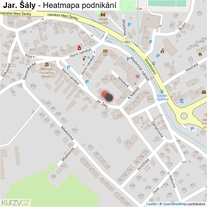 Mapa Jar. Šály - Firmy v ulici.