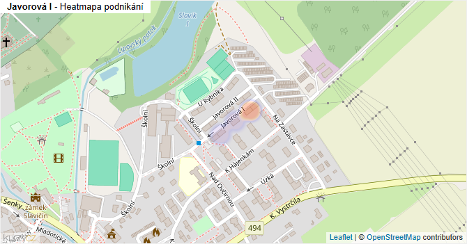 Javorová I - mapa podnikání