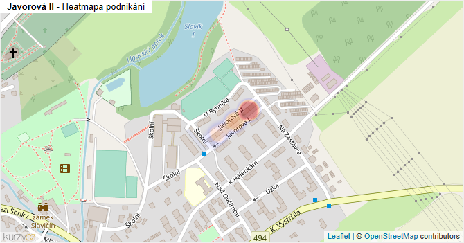 Javorová II - mapa podnikání