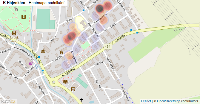 K Hájenkám - mapa podnikání