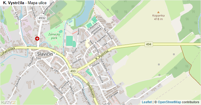 K. Vystrčila - mapa ulice