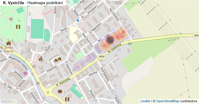 K. Vystrčila - mapa podnikání