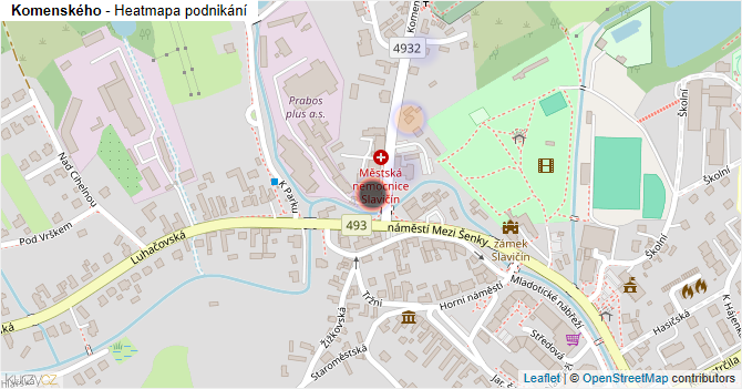 Komenského - mapa podnikání