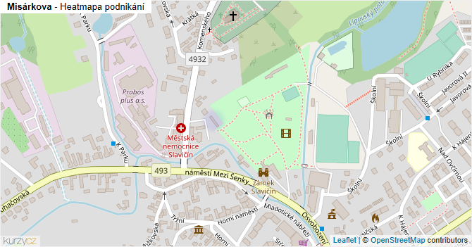 Misárkova - mapa podnikání