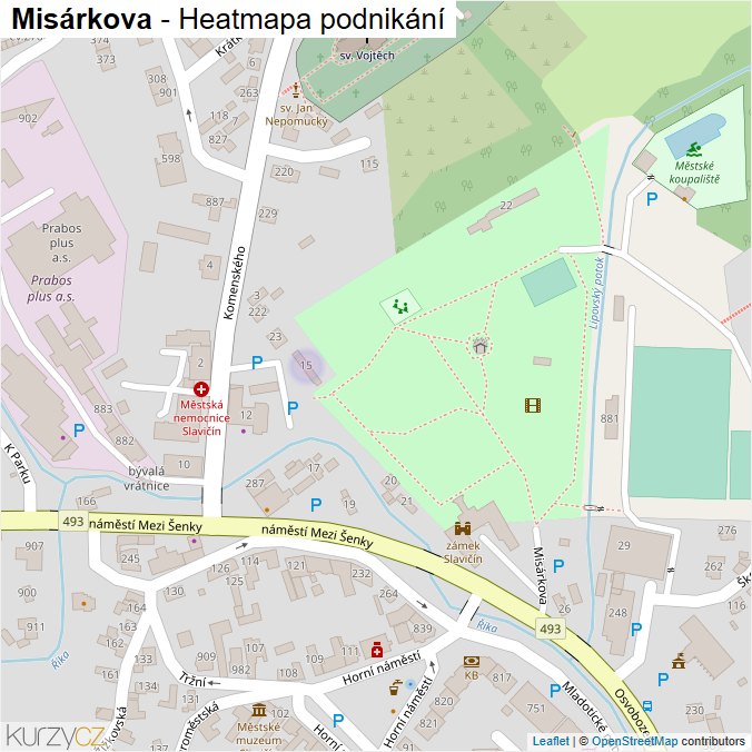 Mapa Misárkova - Firmy v ulici.