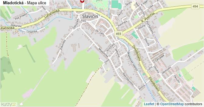 Mladotická - mapa ulice