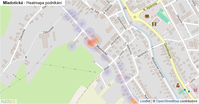 Mladotická - mapa podnikání