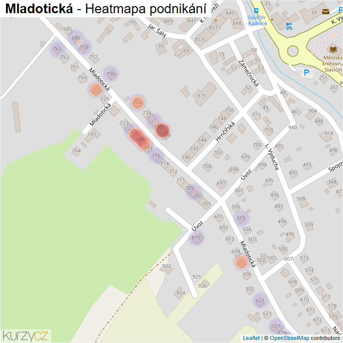 Mapa Mladotická - Firmy v ulici.