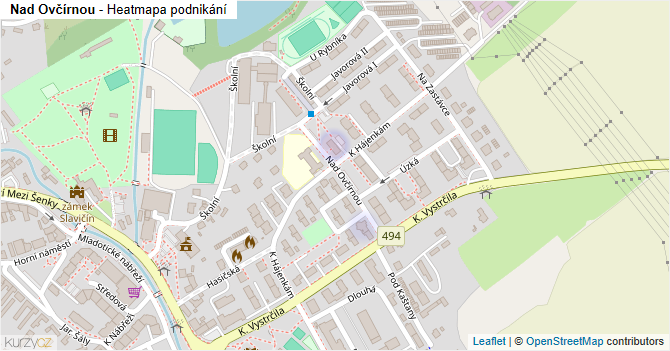 Nad Ovčírnou - mapa podnikání