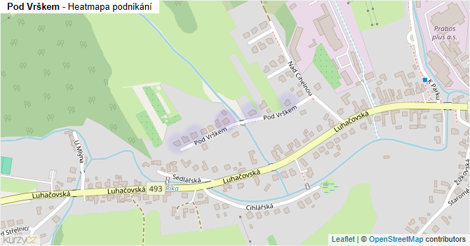 Pod Vrškem - mapa podnikání