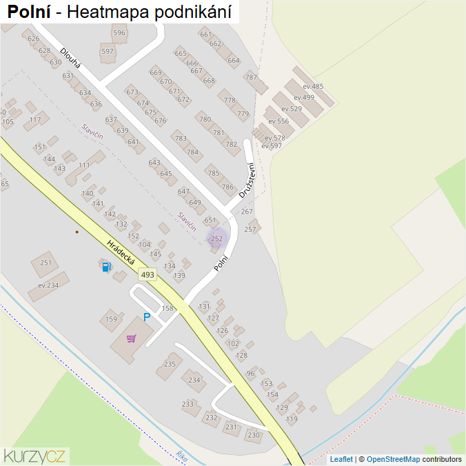 Mapa Polní - Firmy v ulici.