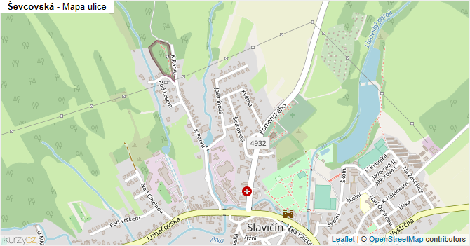 Ševcovská - mapa ulice