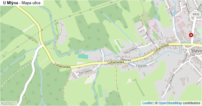 U Mlýna - mapa ulice