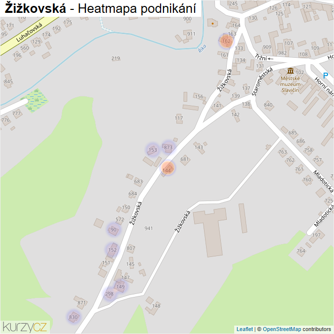 Mapa Žižkovská - Firmy v ulici.