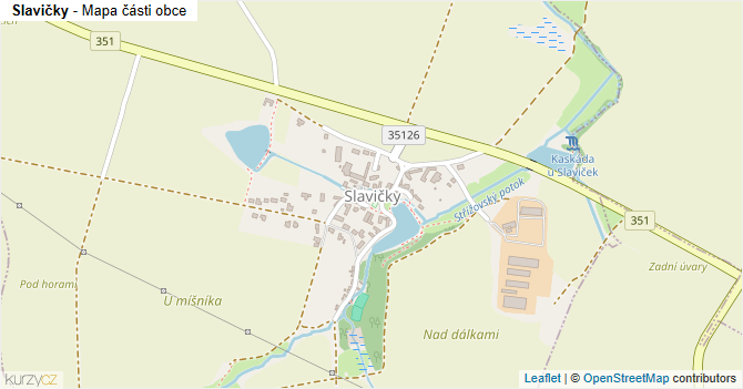 Slavičky - mapa části obce