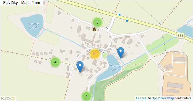Slavičky - mapa firem