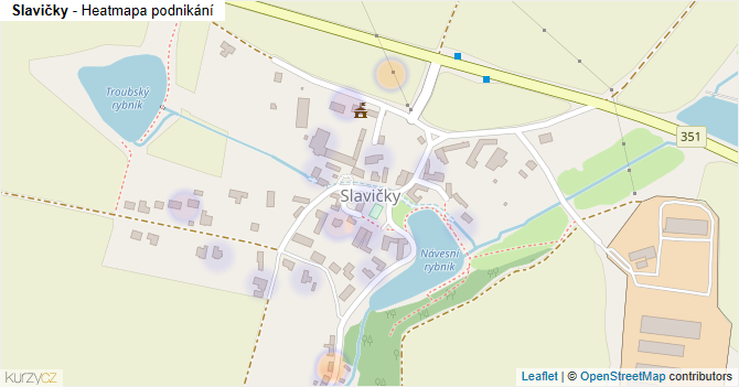 Slavičky - mapa podnikání